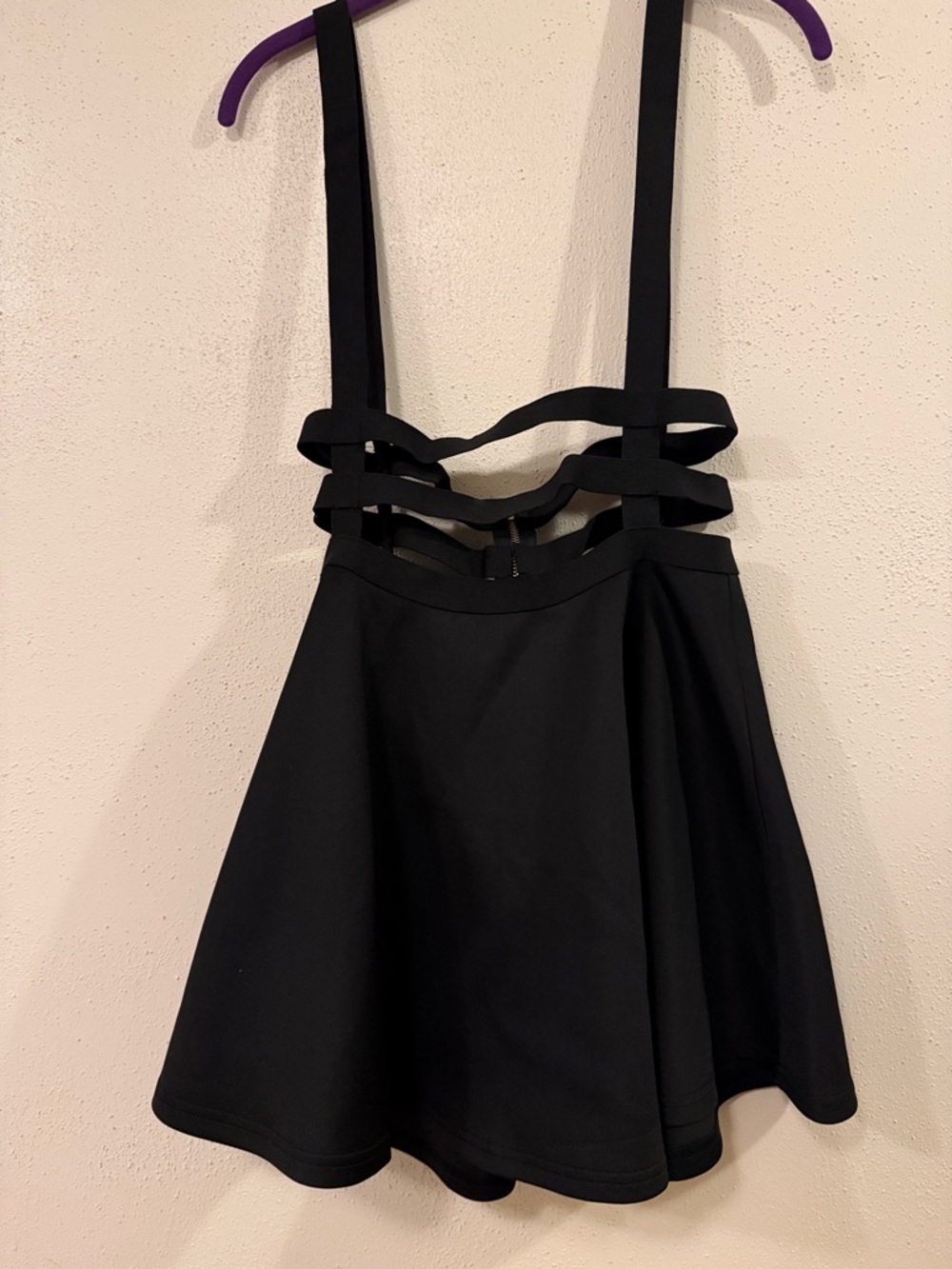 Black Circle Skirt with Strappy Waistband